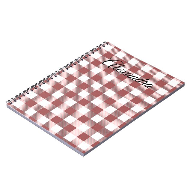 Clan duncan scottish red and white monogram cute   notebook (Left Side)