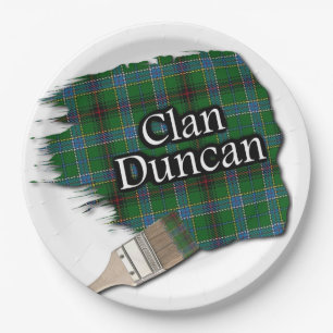Clan Duncan Scottish Tartan Paint Brush Paper Plates