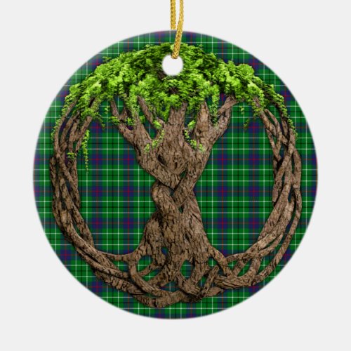 Clan Duncan Tartan And Celtic Tree Of Life Ceramic Ornament