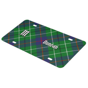 Clan Duncan Tartan License Plate