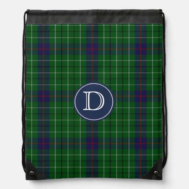 Clan Duncan Tartan Plaid Monogram Backpack (Front)