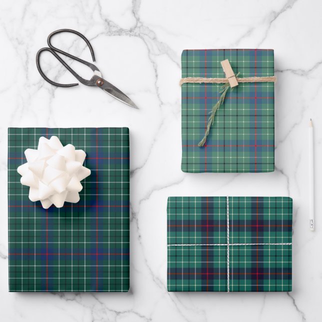 Clan Duncan Tartan Variations Wrapping Paper Sheets (Front)