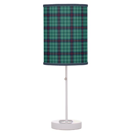 Clan Duncan Teal And Blue Modern Scottish Plaid Table Lamp