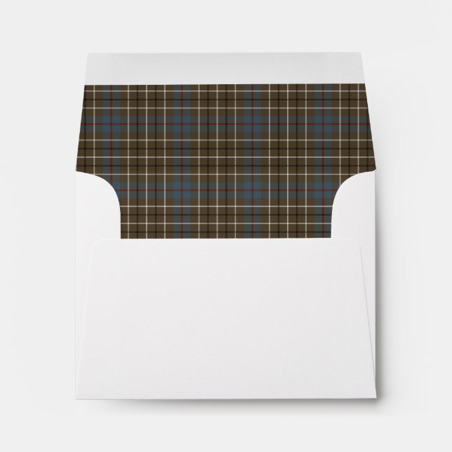 Clan Duncan Weathered Tartan Brown and Gray Plaid Envelope (Back (Bottom))