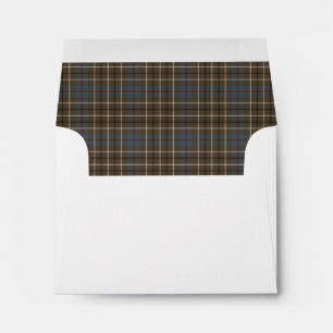 Clan Duncan Weathered Tartan Brown and Gray Plaid Envelope
