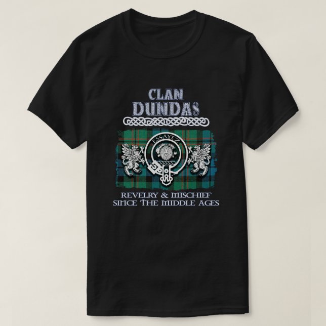 Clan Dundas crest Scottish clans Scottish surname T-Shirt (Design Front)