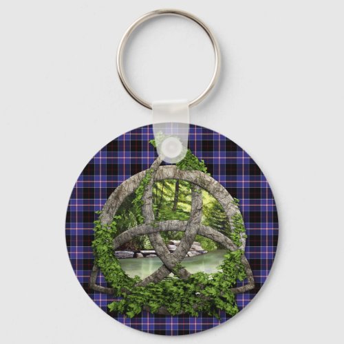 Clan Dunlap Tartan Celtic Trinity Keychain