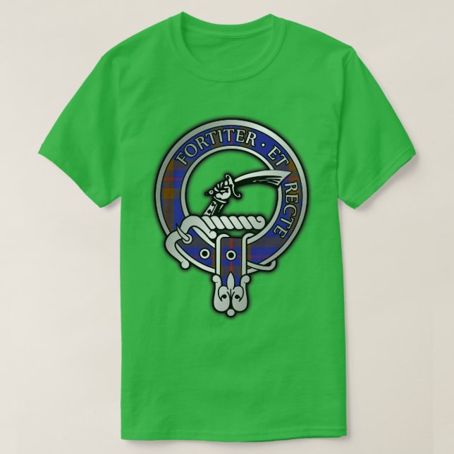 Clan Eliott Crest Tartan T-Shirt (Design Front)
