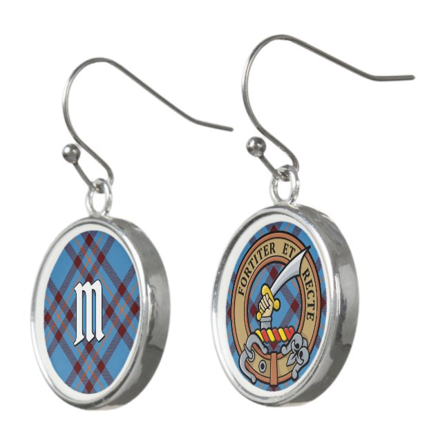 Clan Elliot Ancient Tartan Earrings (Angled)