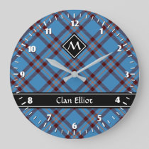 Clan Elliot Ancient Tartan Large Clock