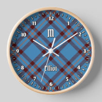Clan Elliot Ancient Tartan Large Clock