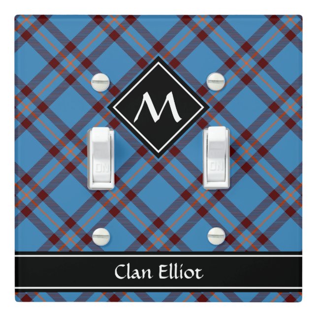 Clan Elliot Ancient Tartan Light Switch Cover (In Situ)