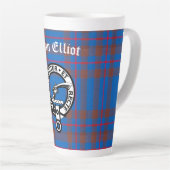Clan Elliot Crest Badge & Tartan  Latte Mug (Right Angle)