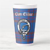 Clan Elliot Crest Badge & Tartan  Latte Mug (Front)