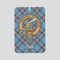 Clan Elliot Crest over Ancient Tartan Air Freshener