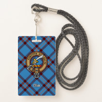 Clan Elliot Crest over Ancient Tartan Badge