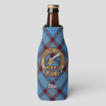 Clan Elliot Crest over Ancient Tartan Bottle Cooler
