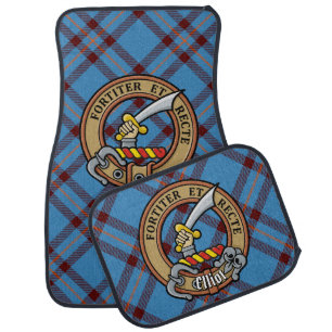 Clan Elliot Crest over Ancient Tartan Car Floor Mat