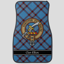 Clan Elliot Crest over Ancient Tartan Car Floor Mat