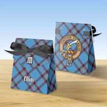 Clan Elliot Crest over Ancient Tartan Favor Boxes