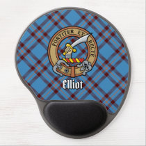 Clan Elliot Crest over Ancient Tartan Gel Mouse Pad
