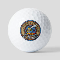 Clan Elliot Crest over Ancient Tartan Golf Balls