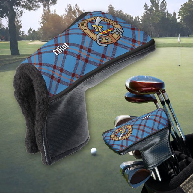 Clan Elliot Crest over Ancient Tartan Golf Head Cover (Creator Uploaded)