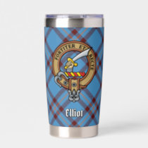 Clan Elliot Crest over Ancient Tartan Insulated Tumbler
