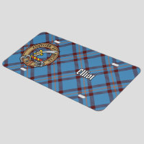 Clan Elliot Crest over Ancient Tartan License Plate