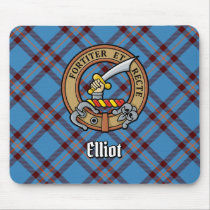 Clan Elliot Crest over Ancient Tartan Mouse Pad