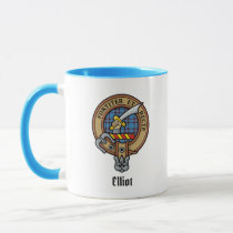 Clan Elliot Crest over Ancient Tartan Mug