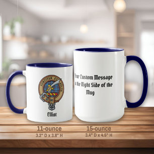 Clan Elliot Crest over Ancient Tartan Mug