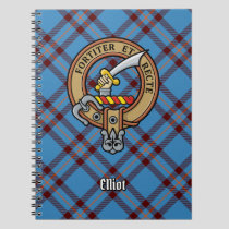 Clan Elliot Crest over Ancient Tartan Notebook