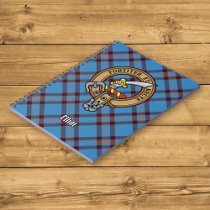 Clan Elliot Crest over Ancient Tartan Notebook