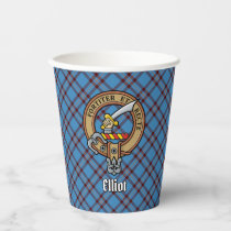 Clan Elliot Crest over Ancient Tartan Paper Cups