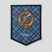Clan Elliot Crest over Ancient Tartan Pennant