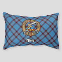 Clan Elliot Crest over Ancient Tartan Pet Bed