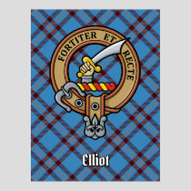 Clan Elliot Crest over Ancient Tartan Poster