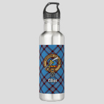 Clan Elliot Crest over Ancient Tartan Stainless Steel Water Bottle