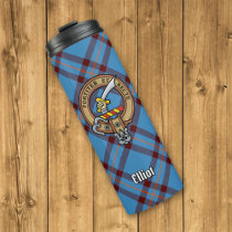 Clan Elliot Crest over Ancient Tartan Thermal Tumbler