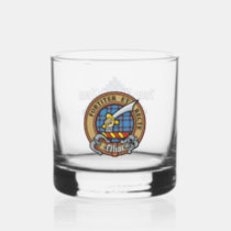 Clan Elliot Crest over Ancient Tartan Whiskey Glass