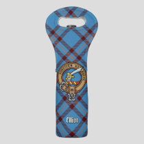 Clan Elliot Crest over Ancient Tartan Wine Bag