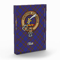 Clan Elliot Crest over Modern Tartan Acrylic Award