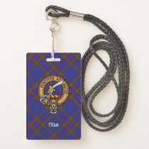 Clan Elliot Crest over Modern Tartan Badge