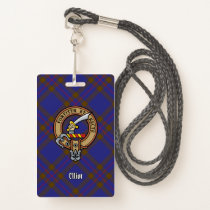Clan Elliot Crest over Modern Tartan Badge