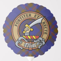 Clan Elliot Crest over Modern Tartan Balloon