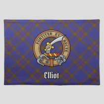 Clan Elliot Crest over Modern Tartan Cloth Placemat