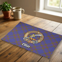 Clan Elliot Crest over Modern Tartan Cloth Placemat