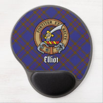 Clan Elliot Crest over Modern Tartan Gel Mouse Pad