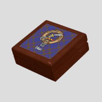 Clan Elliot Crest over Modern Tartan Gift Box